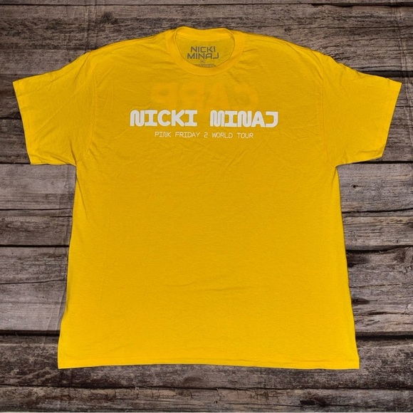 Other - Nicki Minaj Pink Friday 2 World Tour Yellow Staff Carp T Shirt Men’s Sz XL New